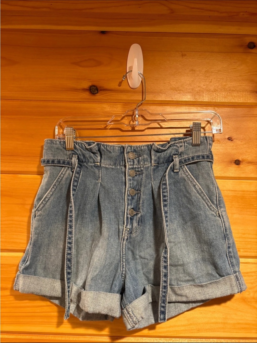 Hollister High-Waist Denim Shorts With Belt